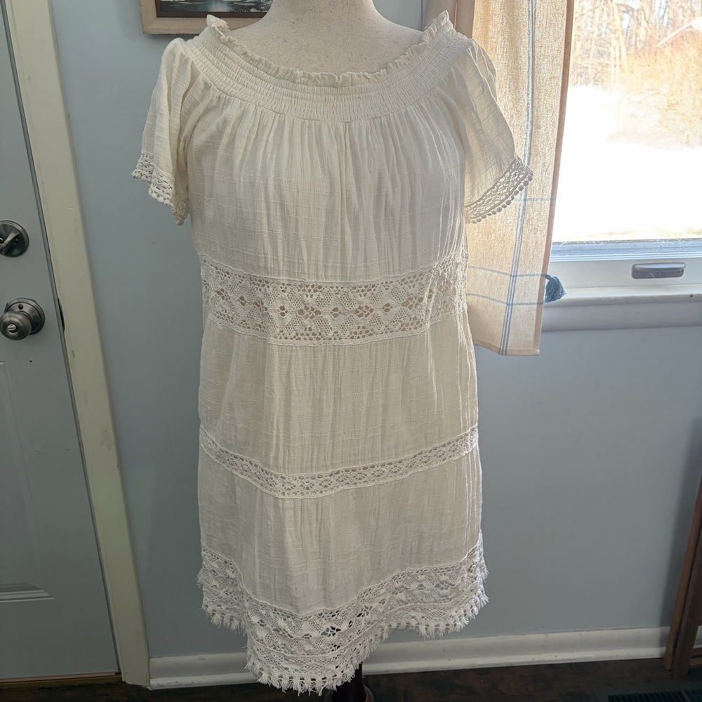 American Eagle Crotched Lace Boho Prairie Dress